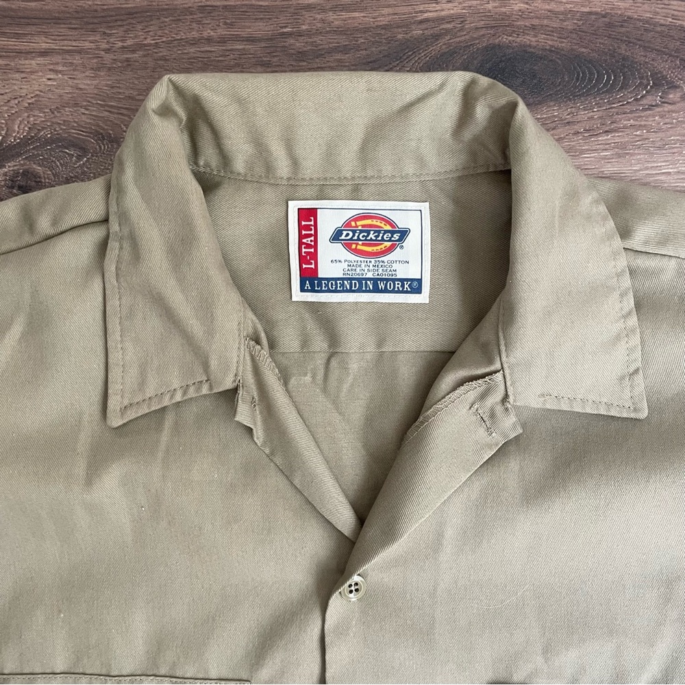 Dickies Industrial Long Sleeve Work Shirt, Khaki Tan, W416726 574KH - Picture 2 of 4